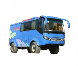 luxury coach sightseeing Bus Coaster 6m 20 seats Bus Vehicle Dongfeng 4x4 offroad Bus for sale